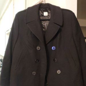 Vintage WOOL Pea Coat Jacket USA NAVY Women's Size 18 S Fully Lined